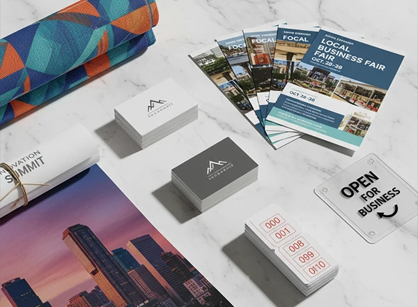 Business card, flyer, and poster printing samples from Royal Productions