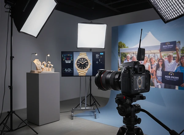 Professional photography setup for product and event photography services
